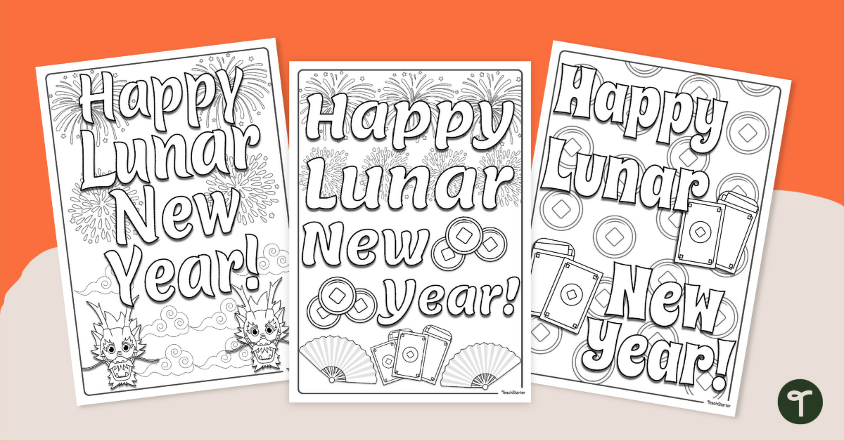 Lunar New Year Colouring Pages teaching resource