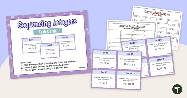 Image of Sequencing Integers – Task Cards