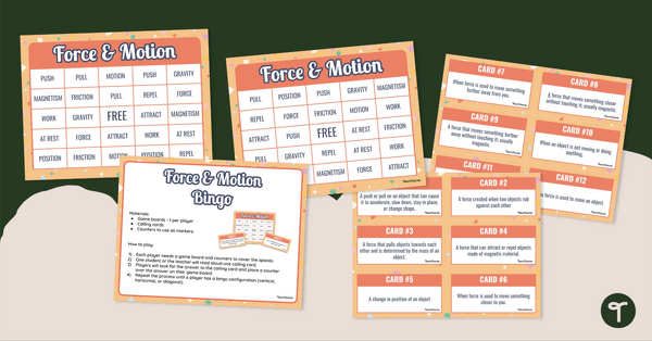 Force and Motion Bingo teaching resource