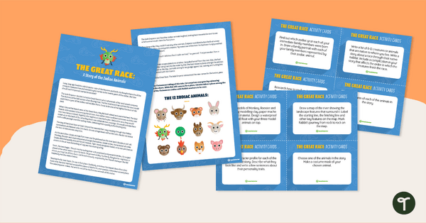 Image of A Story of the Zodiac Animals and Activity Task Cards