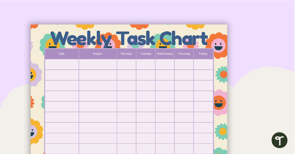 Groovy Flowers - Weekly Task Chart teaching resource