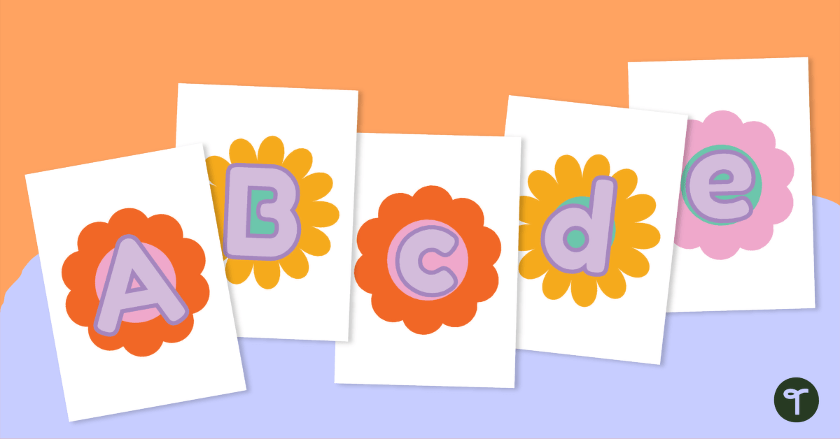 Groovy Flowers - Letter, Number and Punctuation Set teaching resource