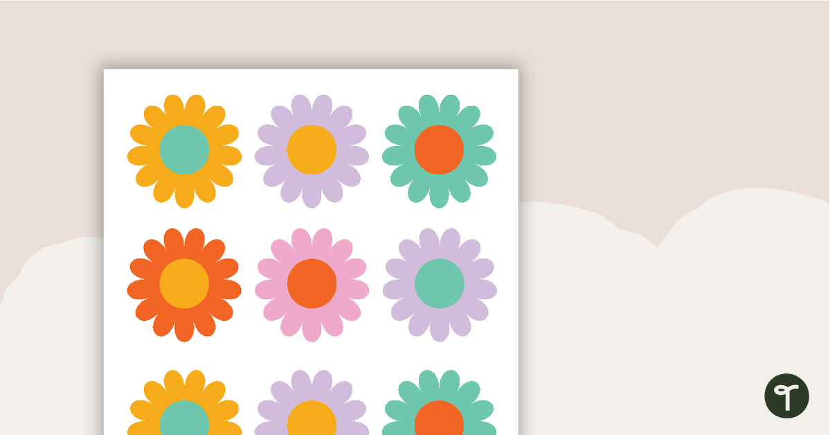 Groovy Flowers - Cut Out Decorations teaching resource