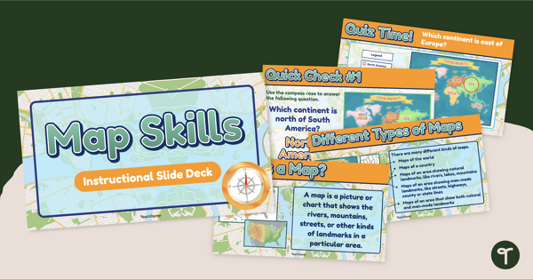 Map Reading for Kids - Primary Map Skills Instructional Slide Deck teaching resource