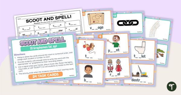Go to OI Graphemes - SCOOT! Task Cards teaching resource