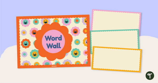 Groovy Flowers – Word Wall Template teaching resource