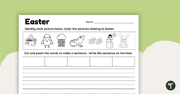 Image of Holiday Worksheet - Easter Sentences