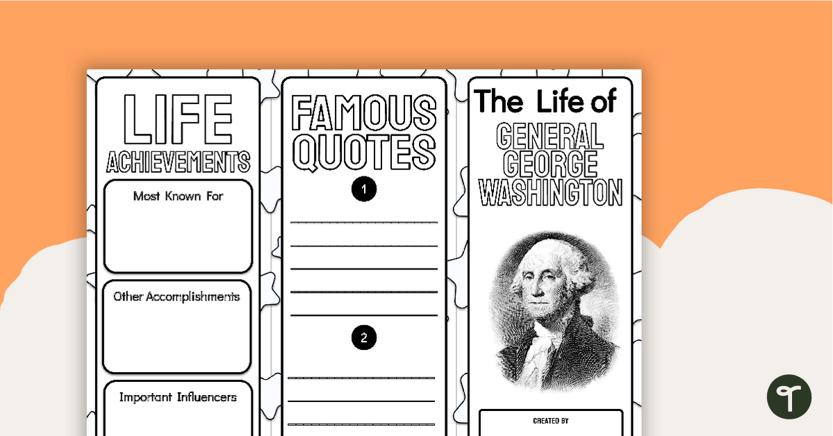 George Washington Brochure Template teaching resource