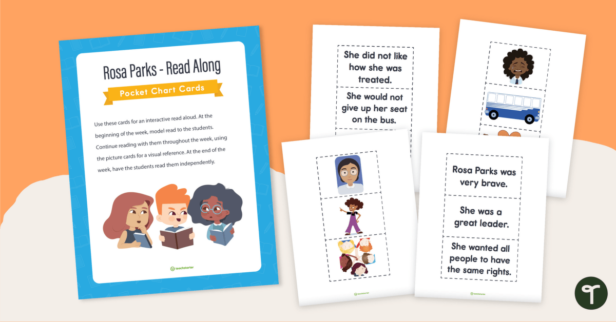 Read Along Pocket Chart Cards - Rosa Parks teaching resource