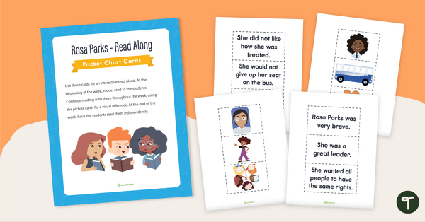 Go to Read Along Pocket Chart Cards - Rosa Parks teaching resource