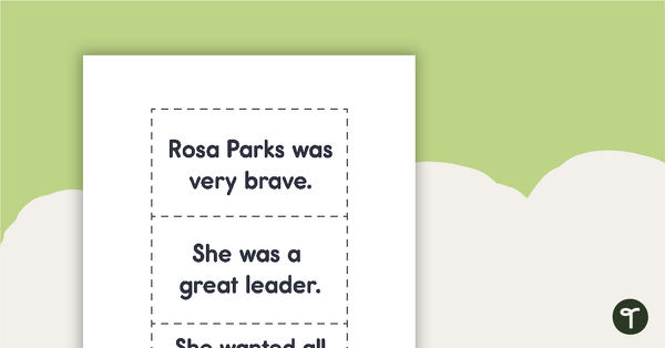 Read Along Pocket Chart Cards - Rosa Parks teaching resource