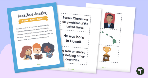 Go to Read Along Pocket Chart Cards - Barack Obama teaching resource