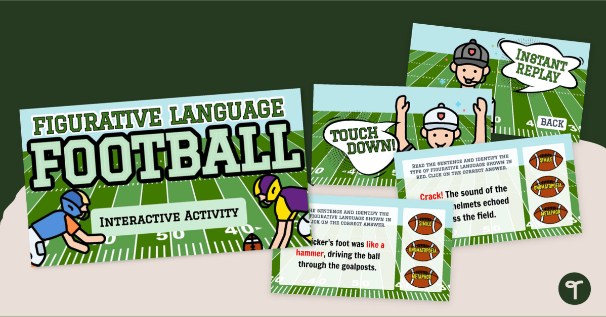 Figurative Language Football Interactive Activity teaching resource