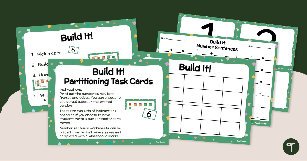 Build It – Partitioning Task Cards teaching resource