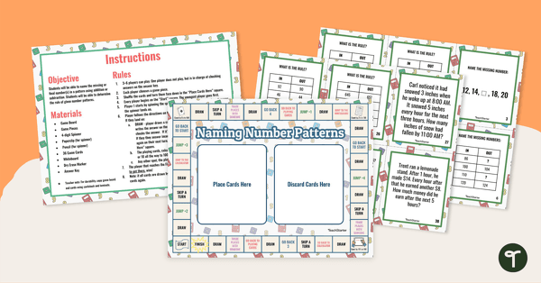 Naming Number Patterns – Board Game teaching resource