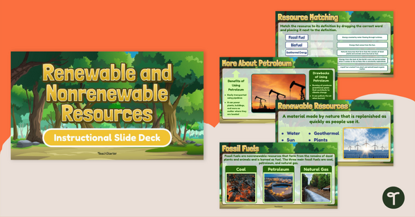 Renewable & Nonrenewable Resources – Instructional Slide Deck teaching resource