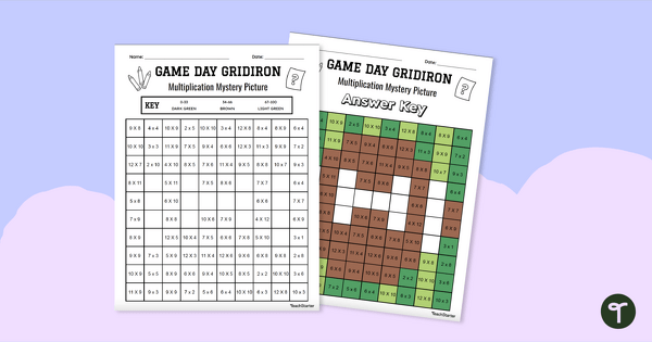 Go to Football Multiplication Mystery Picture teaching resource