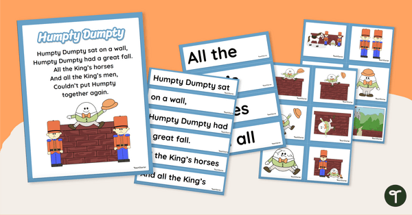 Humpty Dumpty Pocket Chart Retell Cards teaching resource