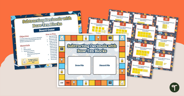 Subtracting Decimals with Base-Ten Blocks – Board Game teaching resource