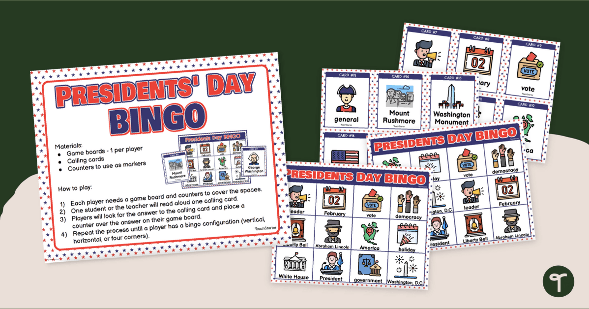 Presidents' Day Bingo teaching resource