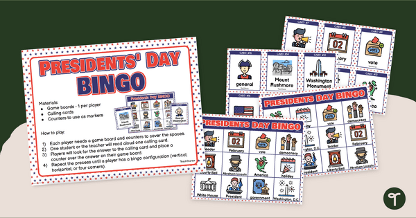 Go to Presidents' Day Bingo teaching resource