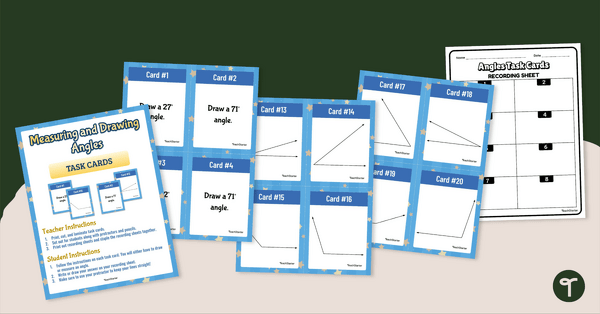 Image of Measuring and Drawing Angles – Task Cards