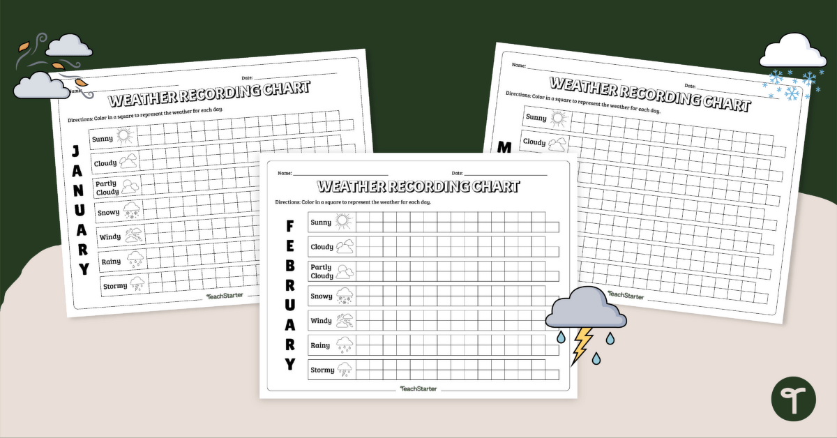 Printable Weather Recording Charts teaching resource