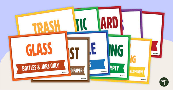 Recycling Labels Printable Bin Tags Teach Starter