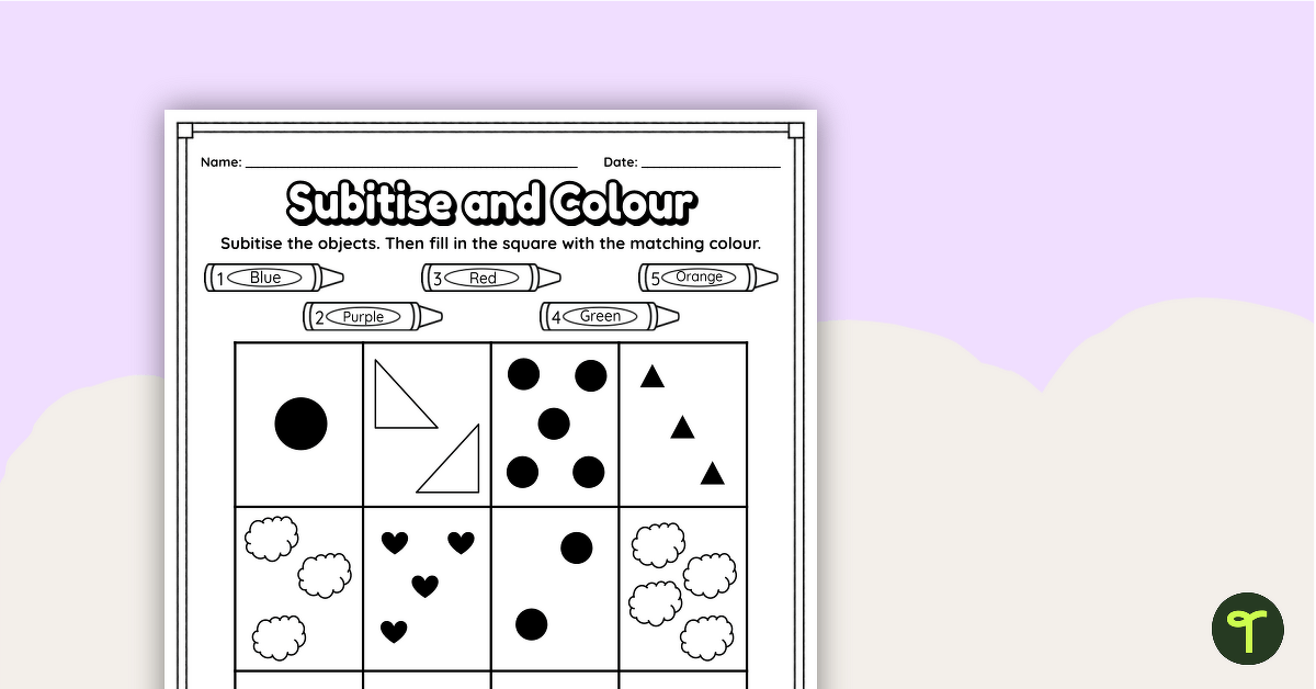 Subitise and Colour teaching resource
