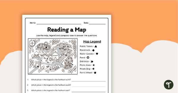 Reading a Map Worksheet teaching resource