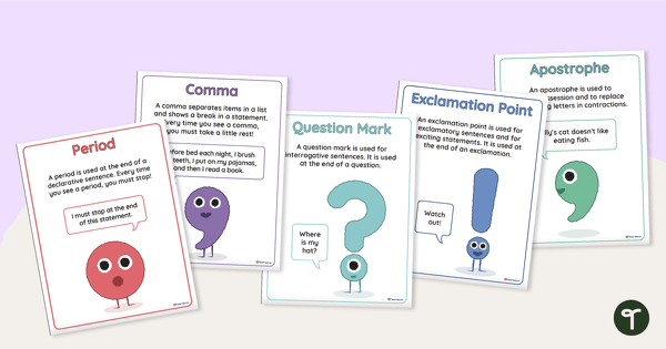 Go to Punctuation Poster Set teaching resource