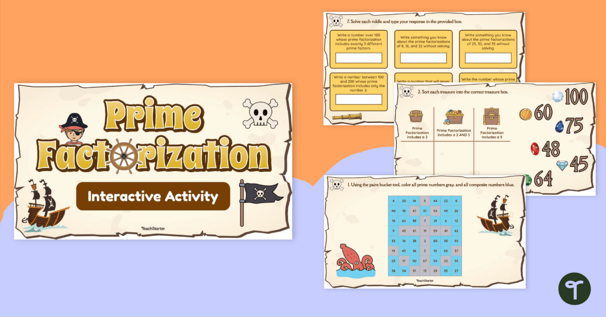 Prime Factorization – Google Slides Interactive Activity teaching resource