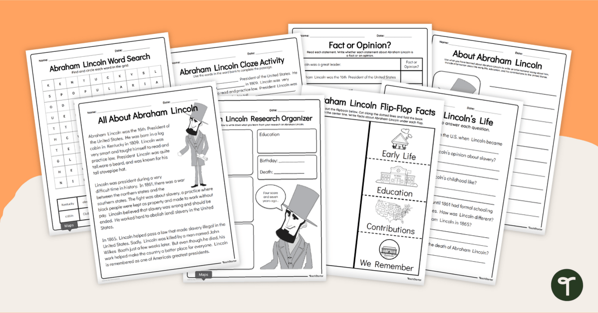 Abraham Lincoln - 3rd Grade Reading Comprehension Pack teaching resource