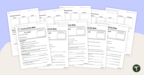 Go to Greek and Latin Roots Worksheet Set teaching resource