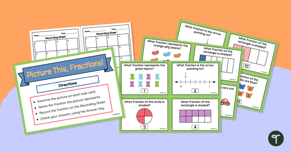 Picture This, Fractions Task Cards teaching resource