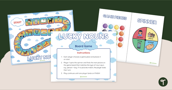 Lucky Nouns Board Game | Teach Starter