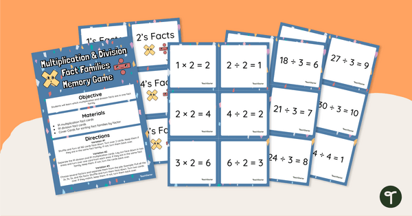 Go to Multiplication and Division Fact Families – Memory Game teaching resource