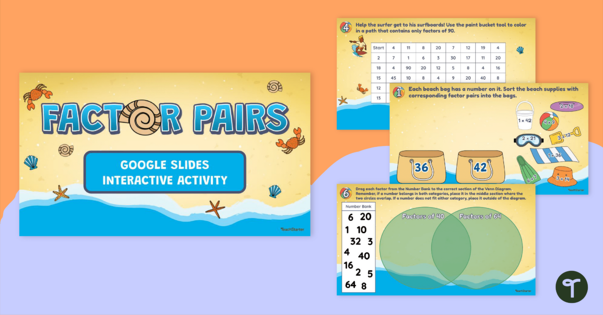 Factor Pairs – Google Slides Interactive Activity teaching resource