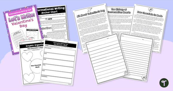 Valentine's Day Informational Writing - Writing Prompt Activity Pack teaching resource