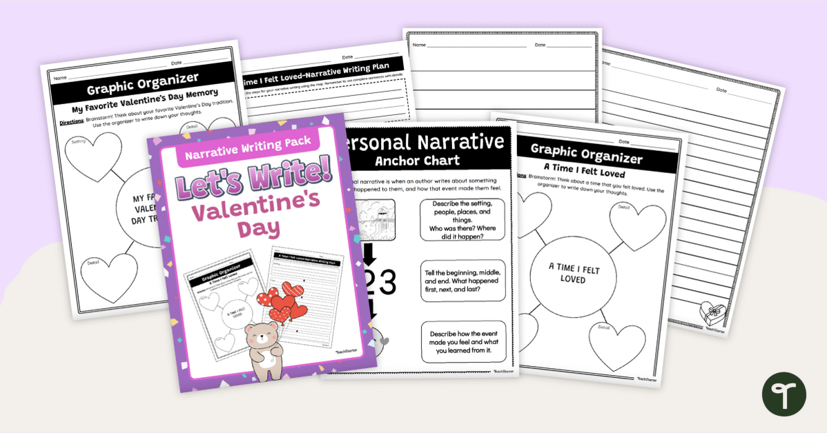 Valentine's Day - Writing a Personal Narrative Resource Pack teaching resource