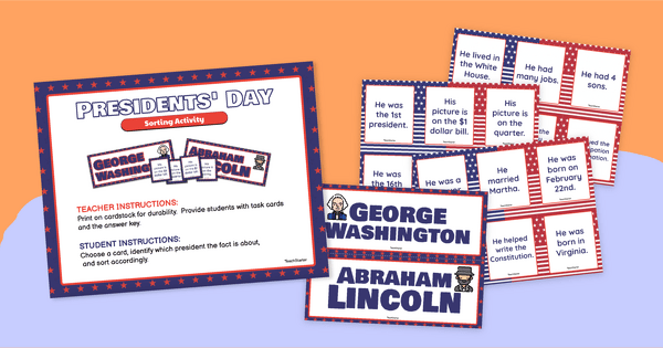 Presidents' Day Sorting Activity teaching resource