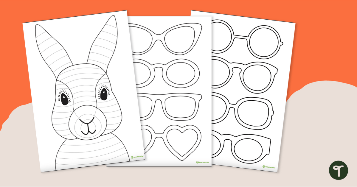 Funky Easter Bunny Craft Template teaching resource