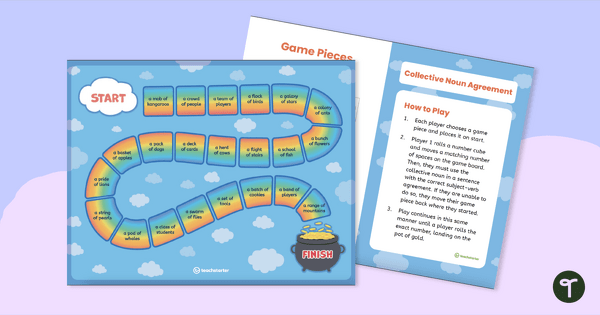 Collective Noun Agreement Board Game teaching resource