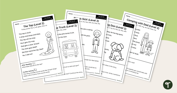 Go to Level 2 Decodable Readers - Worksheet Pack teaching resource