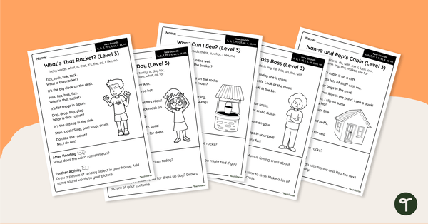 Go to Level 3 Decodable Readers - Worksheet Pack teaching resource
