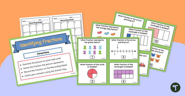 Image of Identifying Fractions – Task Cards