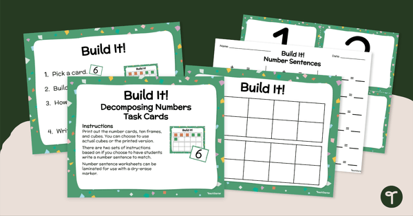 Go to Build It! Decomposing Numbers – Task Cards teaching resource