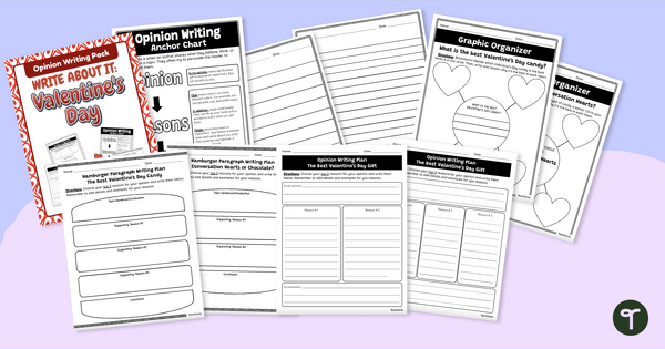 Go to Valentine's Day Opinion Writing - Resource Pack teaching resource
