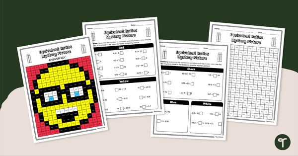 Image of Equivalent Ratios – Mystery Picture Worksheet