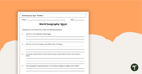 Discover Egypt – Geography Worksheets teaching resource